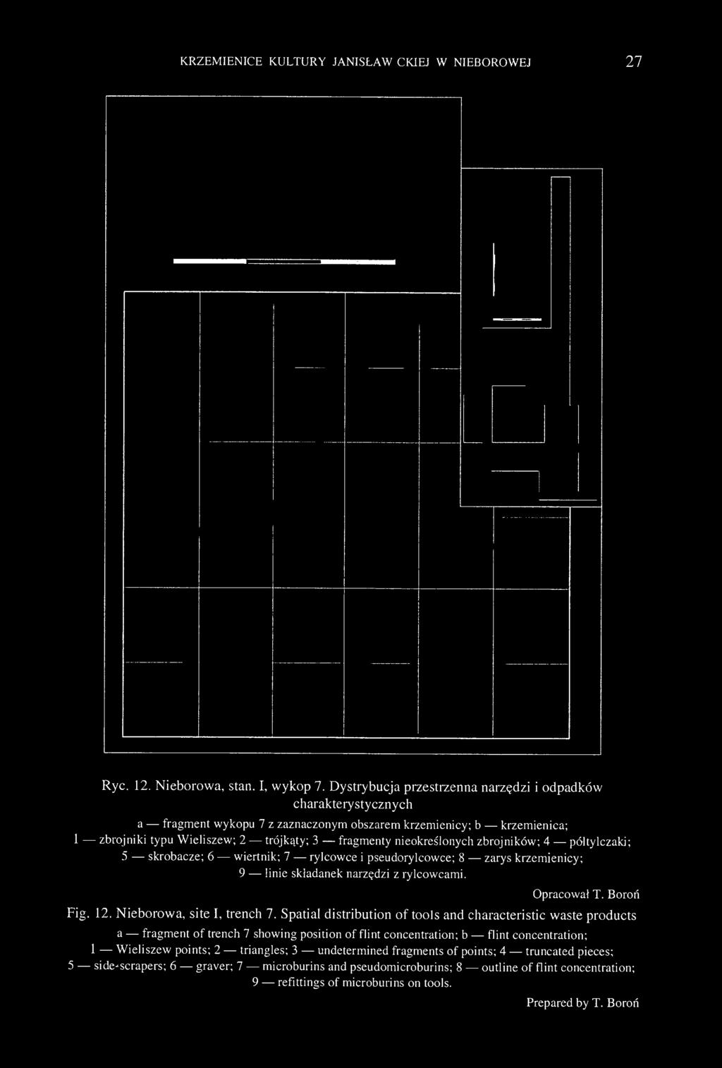 KRZEMIENICE KULTURY JANISŁAW1CKIEJ W NIEBOROWEJ 27 Ryc. 12. Nieborowa, stan. I, wykop 7.