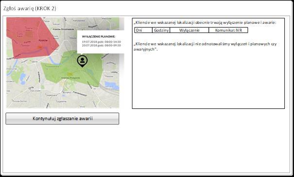13 Formularz WWW Graficzne informacje o przybliżonym obszarze awarii lub