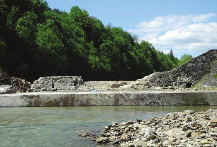 Wolański) Figure 2. Debris Dam in the channel of the Krzczonówka stream, a. debris dam before modernization; b.