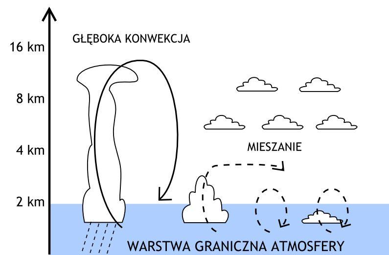 Przykład zastosowania symulacji w skalach chmur do badania ich wpływu na procesy klimatyczne.