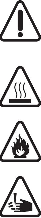 Użyte na kotle i w Instrukcji oznaczenia: Użyty znak na kotle ma uczulić użytkownika, iż urządzenie należy obsługiwać z należytą starannością i zachowaniem zasad bezpieczeństwa.