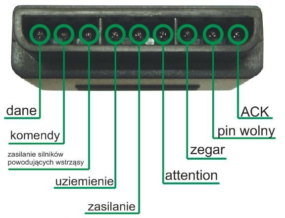 silników powodujących wstrząsy - musi być zasilany napięciem 7V-11V, ma zastosowanie tylko w przewodowej wersji Gamepad'a.