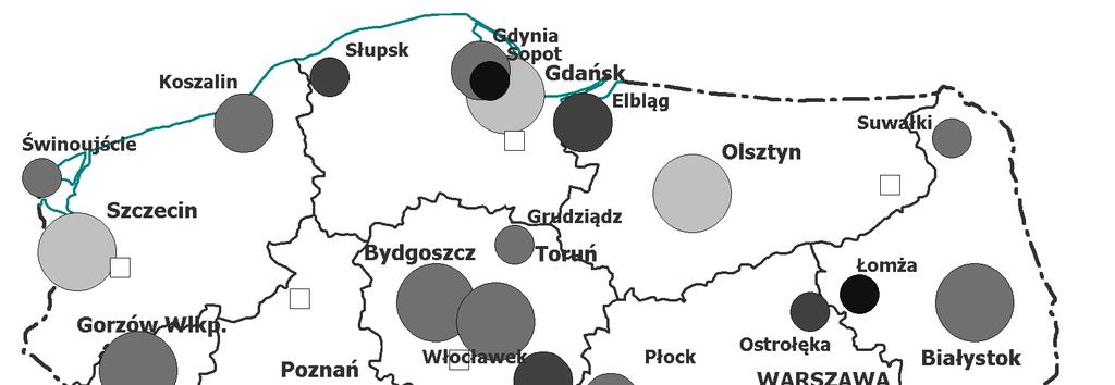 trzech ostatnich prognoz GUS (P 2003, P 2007, P 2014) Źródło: P. Śleszyński (2014c) zaktualizowane Rys. 5.