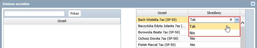 Usuwanie ucznia z dziennika oddziału Ucznia omyłkowo dodanego do dziennika oddziału usuwa się z dziennika poprzez