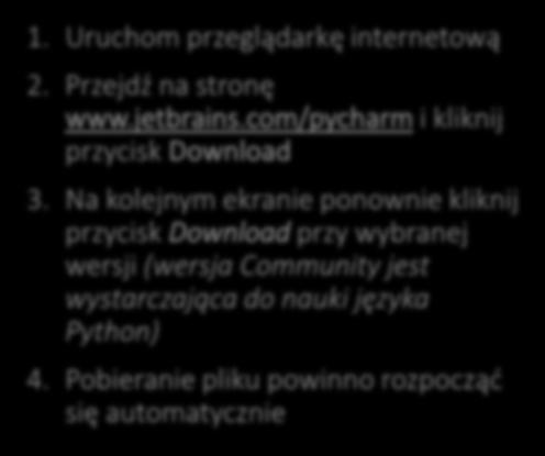 Na kolejnym ekranie ponownie kliknij przycisk Download przy wybranej wersji