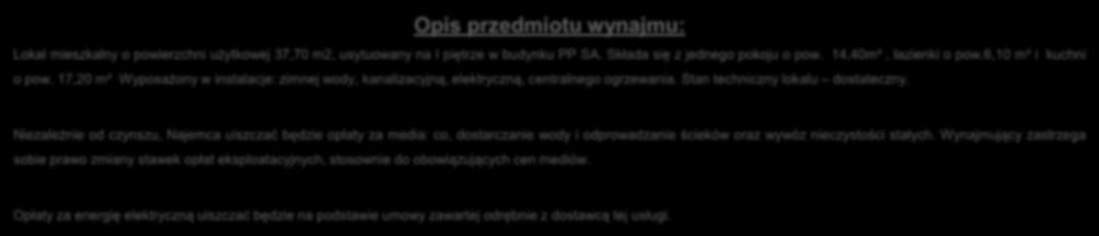 14,40m², łazienki o pow.6,10 m² i kuchni o pow.