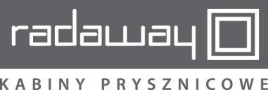 / WRUNKI GWRNCJI. Dziękujemy Państwu za zakup naszego produktu! Firma Radaway Sp. z o.o. z siedzibą w Poznaniu przy ulicy Góreckiej04 udziela 24 miesięcznej gwarancji na kabiny prysznicowe oraz zapewnia serwis pogwarancyjny.