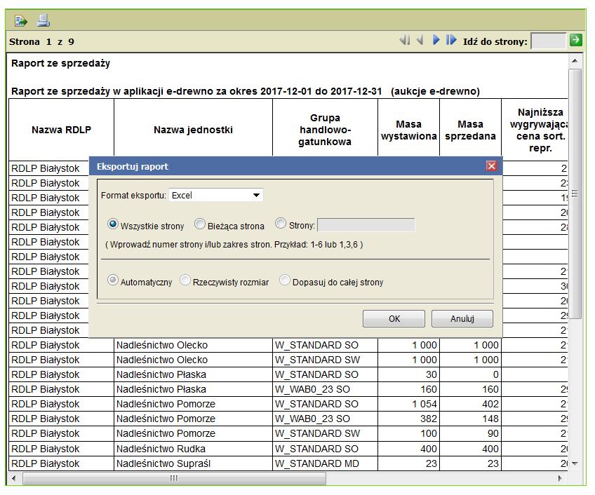 4. Zapisywanie raportu Raport posiada standardowe opcje wydruku i zapisu danych do pliku w formacie PDF, Word lub Excel. D. Raport okresowy 1.