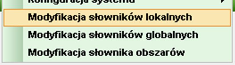 przycisk: 5 System wyświetli listę prezentująca zawartość wybranego słownika Korzystając z przycisków akcji znajdujących się przy każdym elemencie na liście możemy usunąć lub zmodyfikować wpis