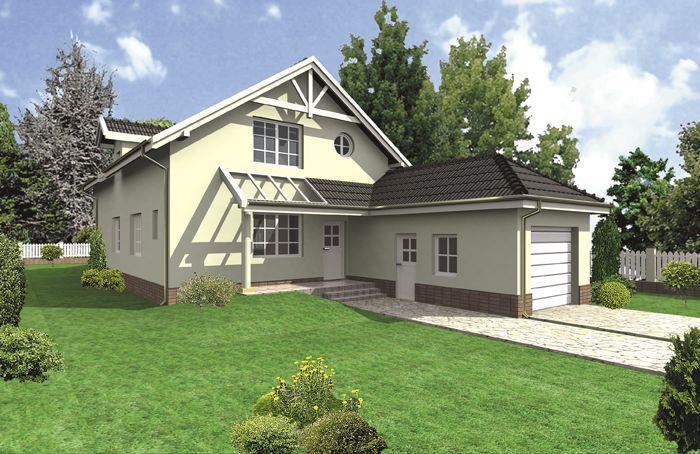 Przykład projektu budowa domu jednorodzinnego Dom wolnostojący, nie podpiwniczony, z poddaszem użytkowym i z garażem Liczba