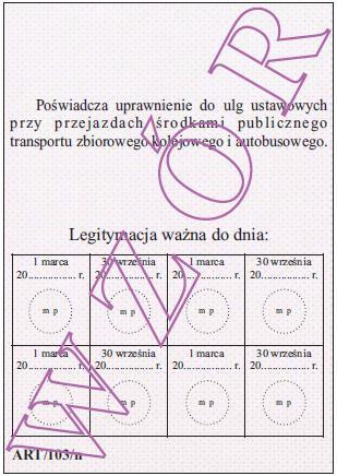 Wzór nr 14b LEGITYMACJA SZKOLNA DLA NIEPEŁNOSPRAWNYCH UCZNIÓW SZKÓŁ POLICEALNYCH Wzór opublikowany w Dz. U. z 2018 r. poz.