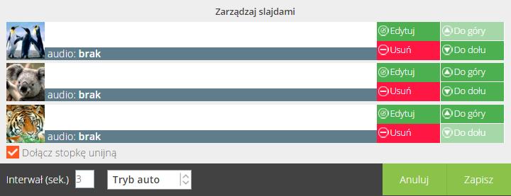 kliknąć przycisk Zapisz, aby dodać gotowy zasób do bazy swoich zasobów i móc edytować jego metadane (patrz: Edycja metadanych zasobu).