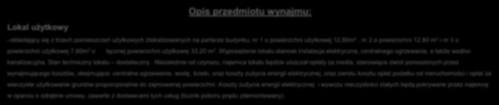 12,80 m 2 i nr 3 o powierzchni użytkowej 7,60m 2 o łącznej powierzchni użytkowej 33,20 m 2.