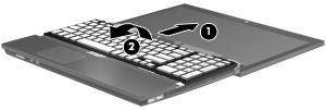 11. Odkręć śruby z klawiatury. Komputer zawiera 2 lub 3 śruby do odkręcenia. UWAGA: Należy korzystać z ilustracji, która najdokładniej odzwierciedla wygląd posiadanego komputera. 12.