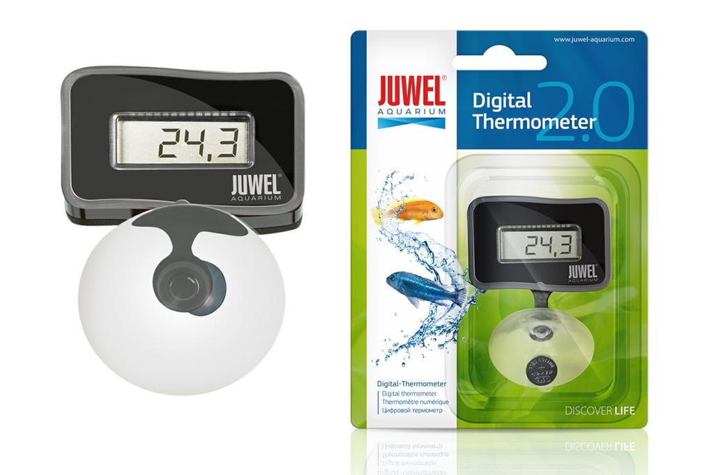 Wskazówka: Termometr cyfrowy 2.0 JUWEL Do kontroli temperatury wody w akwarium zalecamy stosowanie termometru cyfrowego JUWEL (nr wyrobu 85702).