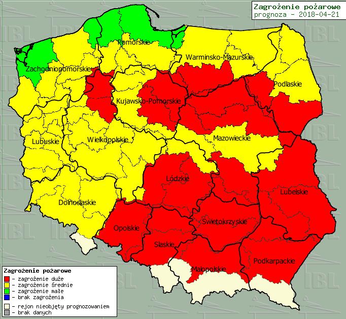 lasów Ostrzeżenia METEO/HYDRO