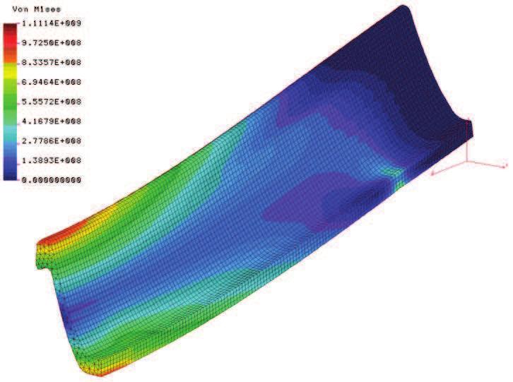 Mining and Environment Rys. 7. Rozkład naprężeń w modelu liniowym (naprężenia wyrażone w Pa) Fig. 7. Stress pattern in linear model (stress in Pa) Rys. 8.