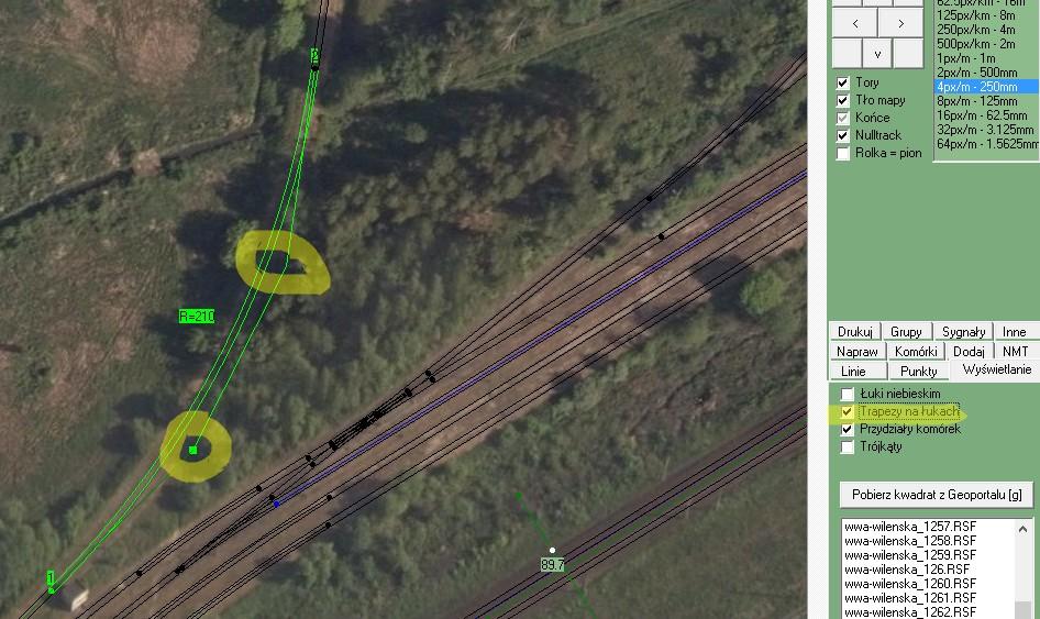 Linie kierunkowe Są to obiekty wyznaczające kąt, w którym skierowane są wszystkie proste odcinki dróg, torów, rzek trajektorie ruchu.