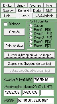 Każdym odcinkiem można manipulować przestawiając jego punkty końcowe. Blokada występuje przy pewnych obiektach, które nie powinny być przesuwane np.