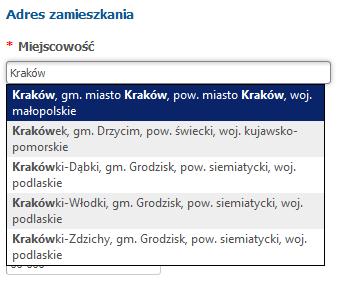 Krok 3: Dane kandydata Proszę wpisać dane kandydata, następnie przejs c do kolejnego kroku przyciskiem Dalej Pola oznaczone * są polami wymaganymi.