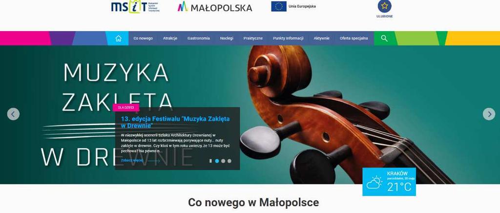 m_msit Województwo Małopolskie realizuje projekt m_msit mobilny Małopolski System Informacji Turystycznej,