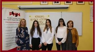 W kategorii szkół ponadgimnazjalnych Komisja w składzie: Magdalena Zielińska, Katarzyna Jastrzębska, Monika Składanek i Milena Godlewska przyznała kolejno: I miejsce Patrycja Dłużniewska - III Liceum