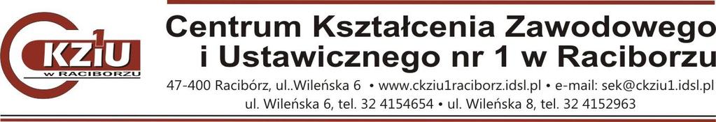 Racibórz, 19 czerwca 2019r. W związku z Decyzją Śląskiego Kuratora Oświaty Nr OA-OR.110.1.15.2019 z dnia 17 czerwca 2019r. zmieniającą decyzję nr OA-OR.110.1.24.2018 z dnia 28 grudnia 2018r.