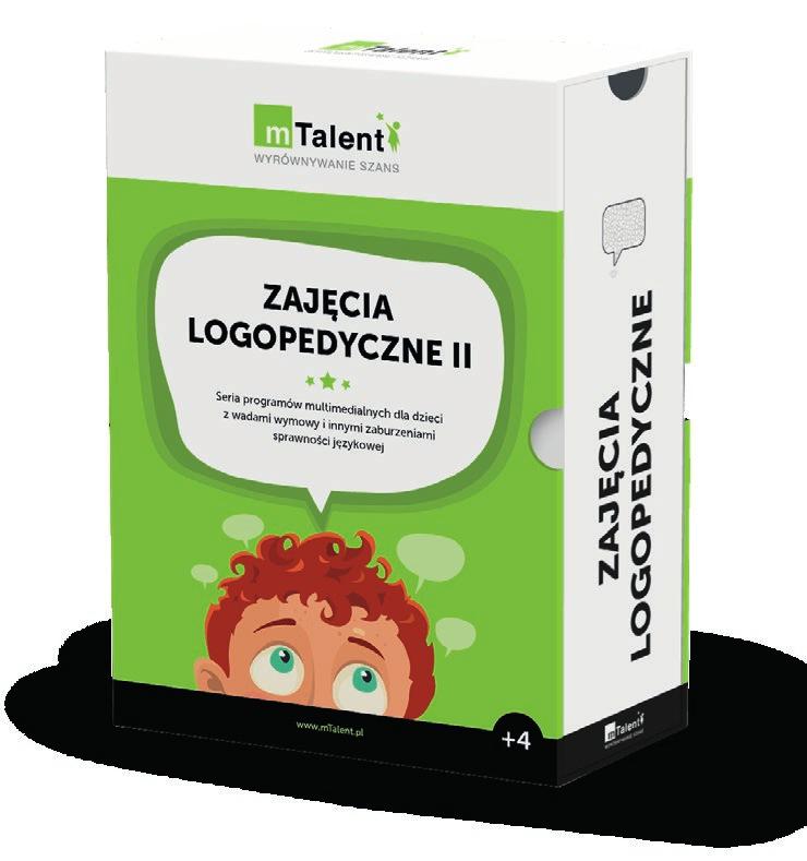 Program ZAJĘCIA LOGOPEDYCZNE II to: najnowszy, najnowocześniejszy interaktywny produkt logopedyczny na rynku, blisko 30 całkiem nowych tytułów obejmujących materiał z różnych zakresów terapii