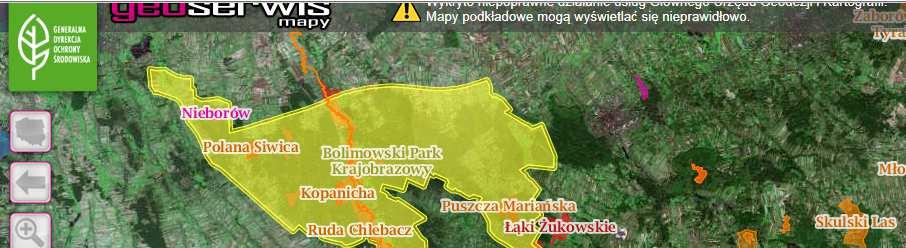 pl/wfs geoderwis Parki narodowe i krajobrazowe Rezerwaty Obszary chronionego krajobrazu Specjalne obszary ochrony