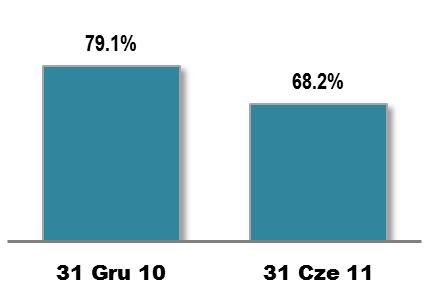 9pp Negatywny wpływ kursu USD/PLN na poziom zadłużenia firmy