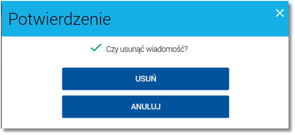 Page10 Operacja usuwania pojedynczej wiadomości wymaga potwierdzenia.