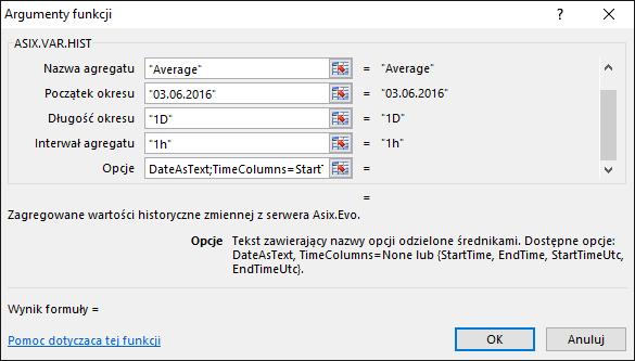 Asix Excel Edytor ten jest lepszy od edytora wbudowanego w program Excel, ponieważ pozwala na przeszukiwanie bazy definicji zmiennych aplikacji Asix.Evo. 6.2. Funkcja ASIX.VAR.