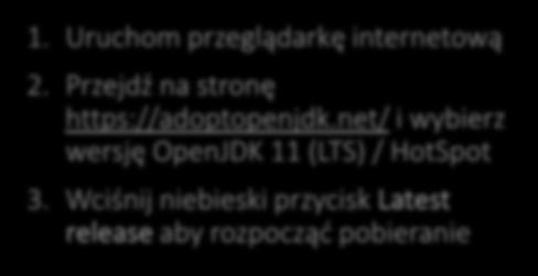 net/ i wybierz wersję OpenJDK 11 (LTS) / HotSpot