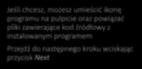 IntelliJ IDEA Jeśli chcesz, możesz umieścić ikonę programu na pulpicie oraz powiązać pliki