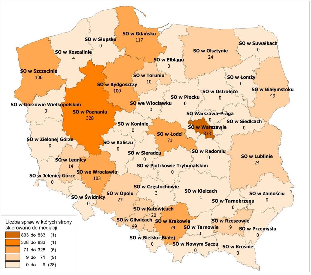 Postępowanie mediacyjne w sprawach gospodarczych w sądach okręgowych 4 w 2017 r. 4 Zgodnie z Rozporządzeniem Ministra Sprawiedliwości z dnia 7 października 2014 r. (Dz. U. z 2014 r. poz. 1397, z późn.