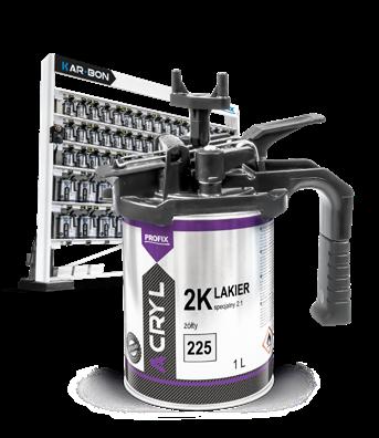 Acryl Lakier specjalny 2K System doboru koloru 2K Acryl służy do tworzenia powłok nawierzchniowych na różnego rodzaju podłożach (stal, aluminium i tworzywa sztuczne).