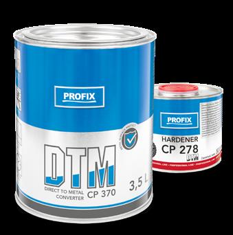 CP 370 DTM (NOWOŚĆ) Konwerter lakieru akrylowego na Gruntoemalię DTM stosowany jest w połączeniu z lakierami akrylowymi Profix Acryl w celu uzyskania mieszanki lakieru z możliwością aplikacji