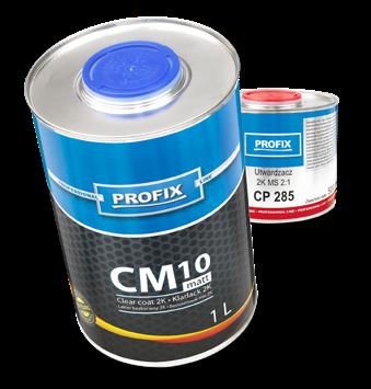 CM 10 Lakier bezbarwny matowy 2K MS 2:1 2K CM10 2:1 jest lakierem bezbarwnym najwyższej jakości, który pozwala uzyskać matową powłokę. Powierzchnia lakierowana jest odporna na zarysowania.