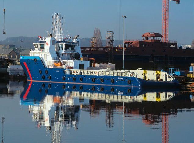 Holownik oceaniczny do obsługi platform wiertniczych Ievoli Black zbudowany w 2010 r. przez stocznię Remontowa Shipbuilding dla włoskiego armatora Marnavi S.p.a. Fot.