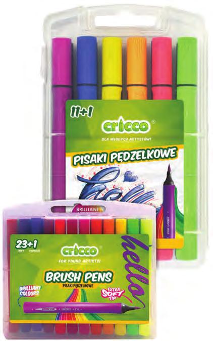Pisaki pędzelkowe Brush pens CR389K12 / CR389K24 pisaki z miękką końcówką w kształcie pędzelka z filcu delikatny tusz w żywych, intensywnych kolorach odpowiedni do jasnego papieru doskonała