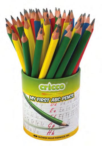 first ABC pencil with eraser B CR317 gruby ołówek typu jumbo dedykowany dla dzieci, które uczą się pisać ergonomiczny, trójkątny kształt zapewnia komfortowy chwyt drewniana