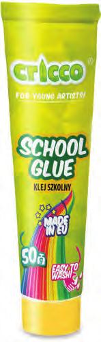 Klej szkolny roślinny w tubce 50g School glue in tube 50g CR940 klej szkolny w tubce do wyciskania doskonałe właściwości klejące idealny do papieru i cienkiej tektury łatwo