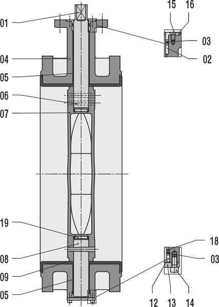 LISTA CZĘŚCI DN400DN1000 (16 40 ) Poz. Opis Materiał (1) PNEN/DIN Odpowiednie ASTM 01 Trzpień Stal nierdzewna Duplex 1.4462, EN 10088 A 181, klasa F51 Stal nierdzewna martenzytyczna 1.