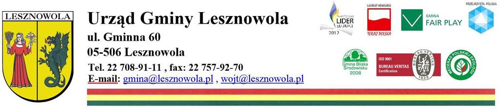 Lesznowola, 4.02.2019 r. ZAPYTANIE OFERTOWE NR 1/PR/2019 Zamawiający Gmina Lesznowola ul. Gminna 60 05-506 Lesznowola zaprasza do złożenia oferty na: 1.