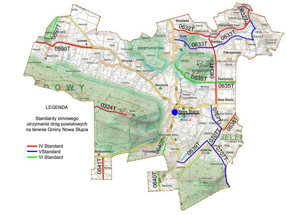 GMINA NOWA SŁUPIA Łączna długość dróg powiatowych na terenie Gminy Nowa Słupia wynosi 34,0 km z