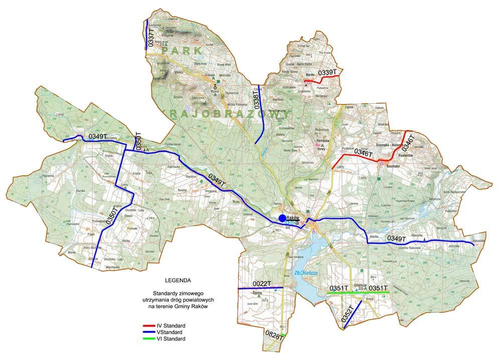 GMINA RAKÓW Łączna długość dróg powiatowych na terenie Gminy Raków wynosi 38,2 km z tego