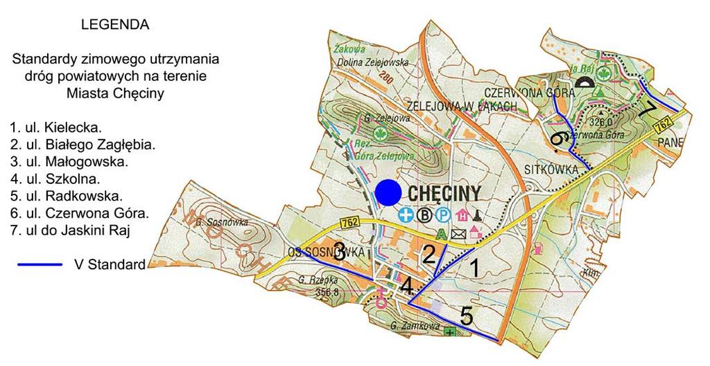 MIASTO I GMINA CHĘCINY Ulice na terenie Miasta Chęciny utrzymywane są przez Gminę i Miasto Chęciny.