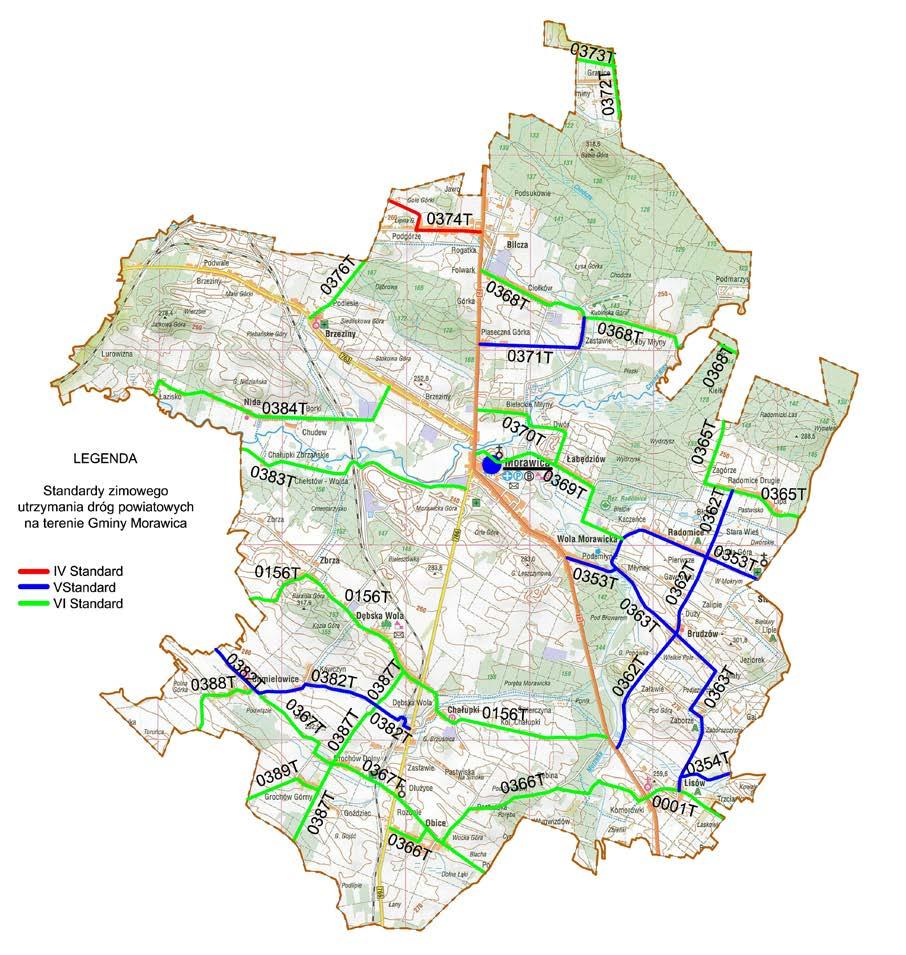 GMINA MORAWICA Łączna długość dróg powiatowych na terenie Miasta i Gminy Morawica wynosi 56,9 km.