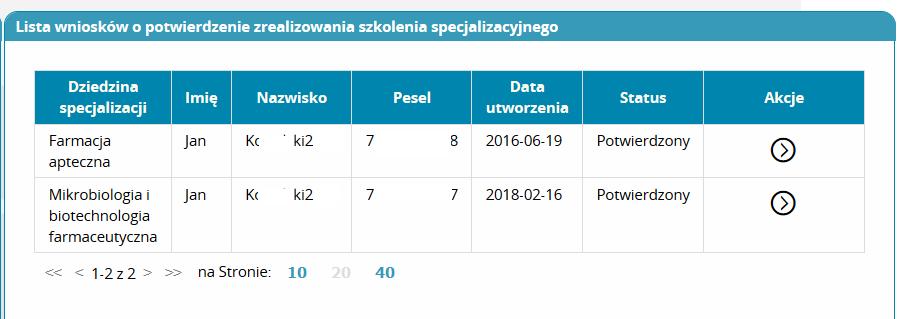 Po zaakceptowaniu wniosku przez właściwy Urząd, do którego został wysłał wniosek, dokument zmienia status na Potwierdzony. Rysunek 20.