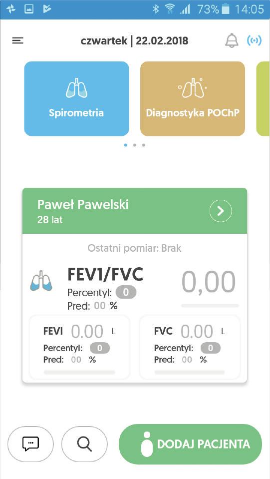 Pomiar spirometryczny Aby przeprowadzić pomiar spirometryczny,